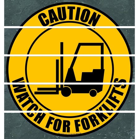 SUPERIOR MARK Floor Sign, Superior Mark, Caution - Watch for Forklift, 17.5in SMFS1136